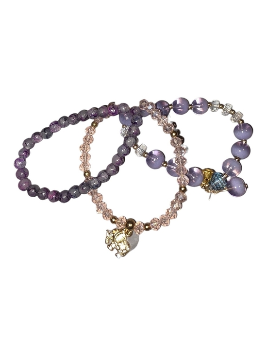 Ashlea Hodges Jewelry - Handmade By Ashlea Hodges.  3 Lavender and Blush Beaded Bracelets - New